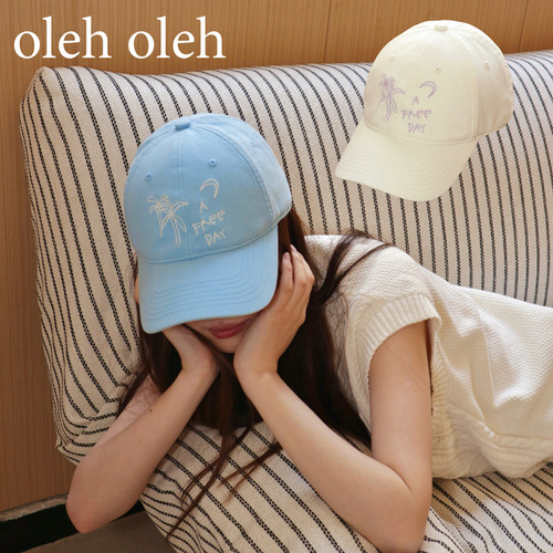 oleholeh原创手绘椰树刺绣棒球帽