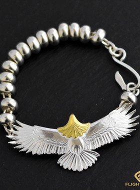 日本正品LaKey小鹰手链diy鹰勾银珠手串男女日本手工银饰非高桥