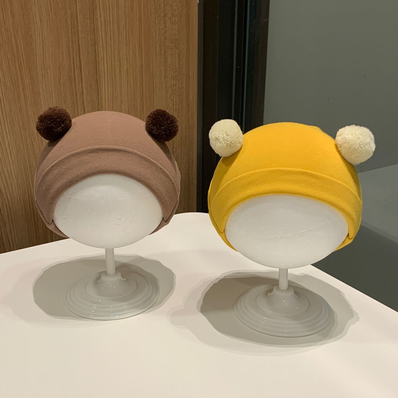 新生儿胎帽秋冬款春秋婴儿帽子纯棉护卤门宝宝冬季韩版可爱套头