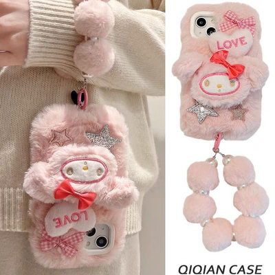 秋冬毛绒立体美乐蒂适用华为mate70pro/60/50女Pura80手机壳x60i畅享80/70s/x50i+畅玩60荣耀400/300/200/100