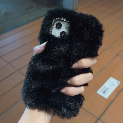 秋冬款简约纯色毛绒男女情侣款适用华为nova14/13pro/12/11/10/9se手机壳magic7pro/6/5/4荣耀play9t/8T/7t6C