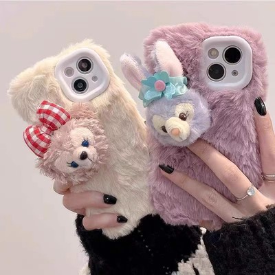 迪士尼秋冬星黛露兔子15毛绒女12mini苹果14plus适用iPhone17promax/16pro手机壳1+13/12/11一加ace5pro/3v/2
