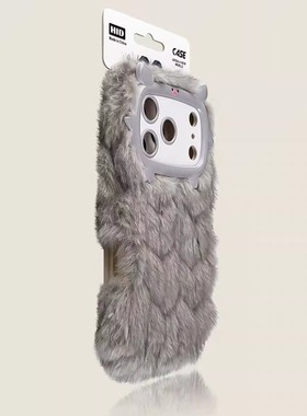 性冷淡风灰色秋冬毛绒绒纯色适用华为nova15pro/14/13/12se手机壳简约magic8/7pro/6荣耀play10c/9t/8T男女款