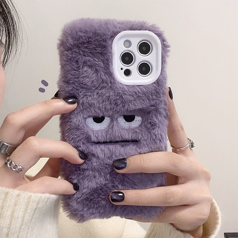 小红书oppo k10手机壳k9pro毛绒k9s紫色表情findx5秋冬a97卡通a55