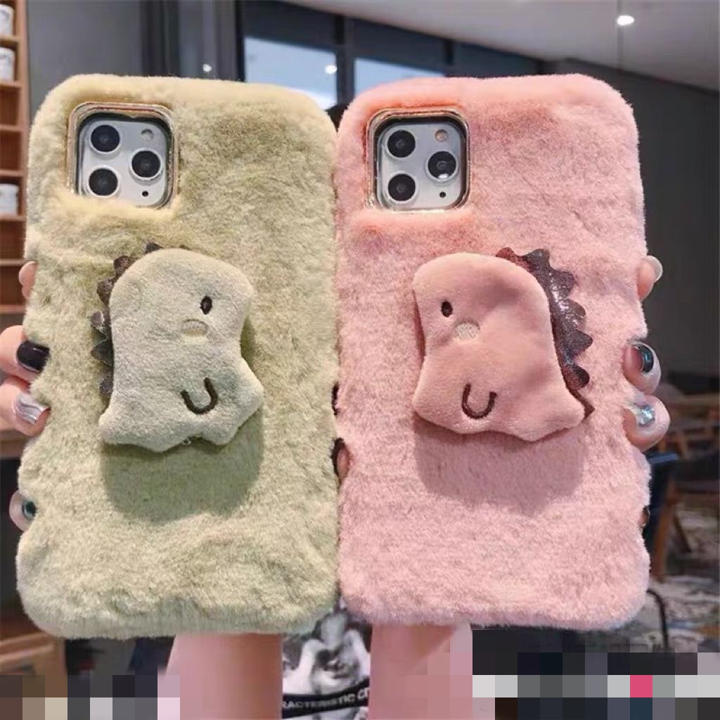 秋冬款可爱小恐龙情侣男女款y73s毛绒vivo y35m/IQOO13/12/11s女IQOONEO10/9s pro+/8/7/6/5手机壳iqooz9x/z8