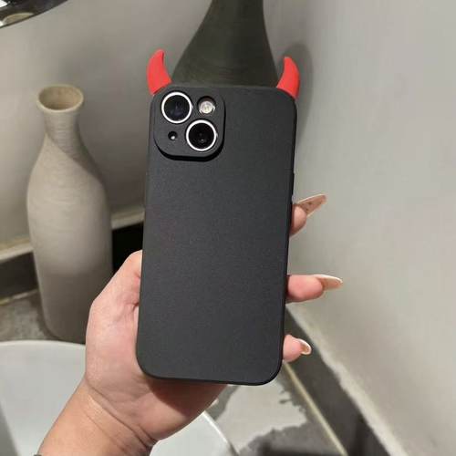 ins小恶魔个性创意适用华为nova15pro/14/13/12se手机壳magic8/7pro/6/5荣耀play10c/9t/8T/7t男女款软壳黑色