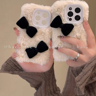 X100s y300Y200i手机壳vivo s50promini 小清新蝴蝶结珍珠y500毛绒秋冬女y50m S20 X200 s30 S19 vivoX300pro