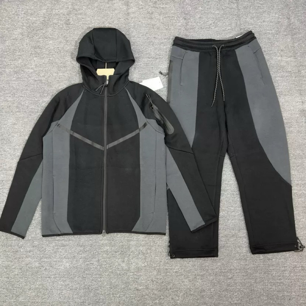 thumbnail for Set 2026 new European and American hooded athleisure jacket windproof men's and women's couple air layer sports suit
