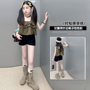 女童黑色牛仔短裤夏季薄款2026新款儿童夏天外穿女大童夏装裤子潮