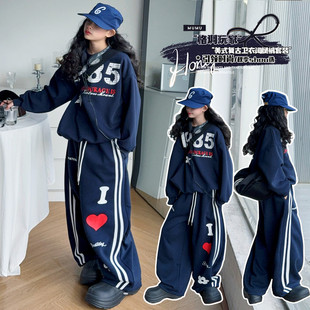 女童秋装套装2025新款儿童秋季运动两件套初中学生洋气大童棒球服