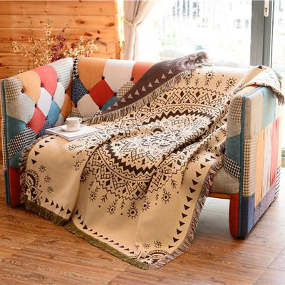防尘乡村ins针织风情线毯沙发垫