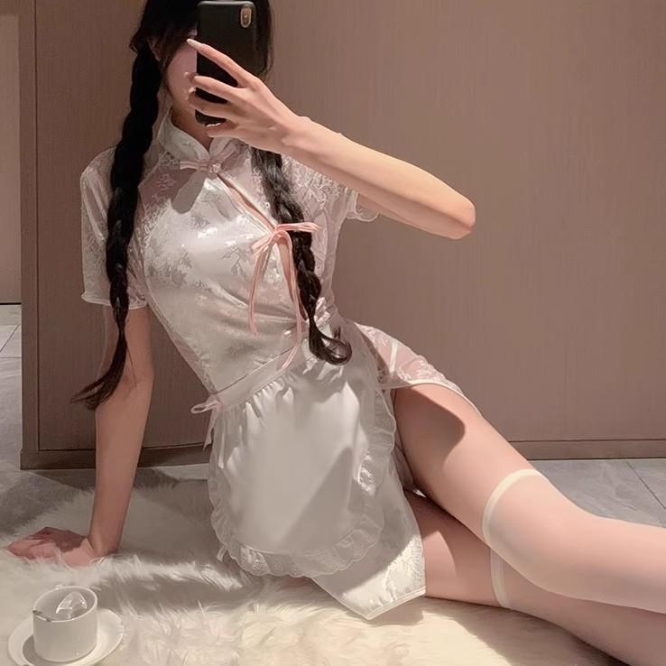 性感旗袍内衣小厨娘可爱女仆情趣小胸火辣床上擦边制服房事高级潮