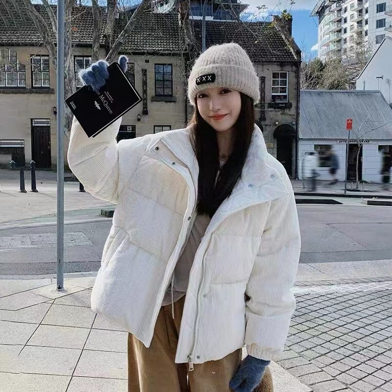 加厚新款韩系面包服冬季外套棉服女2026学院风灯芯绒小个子短款