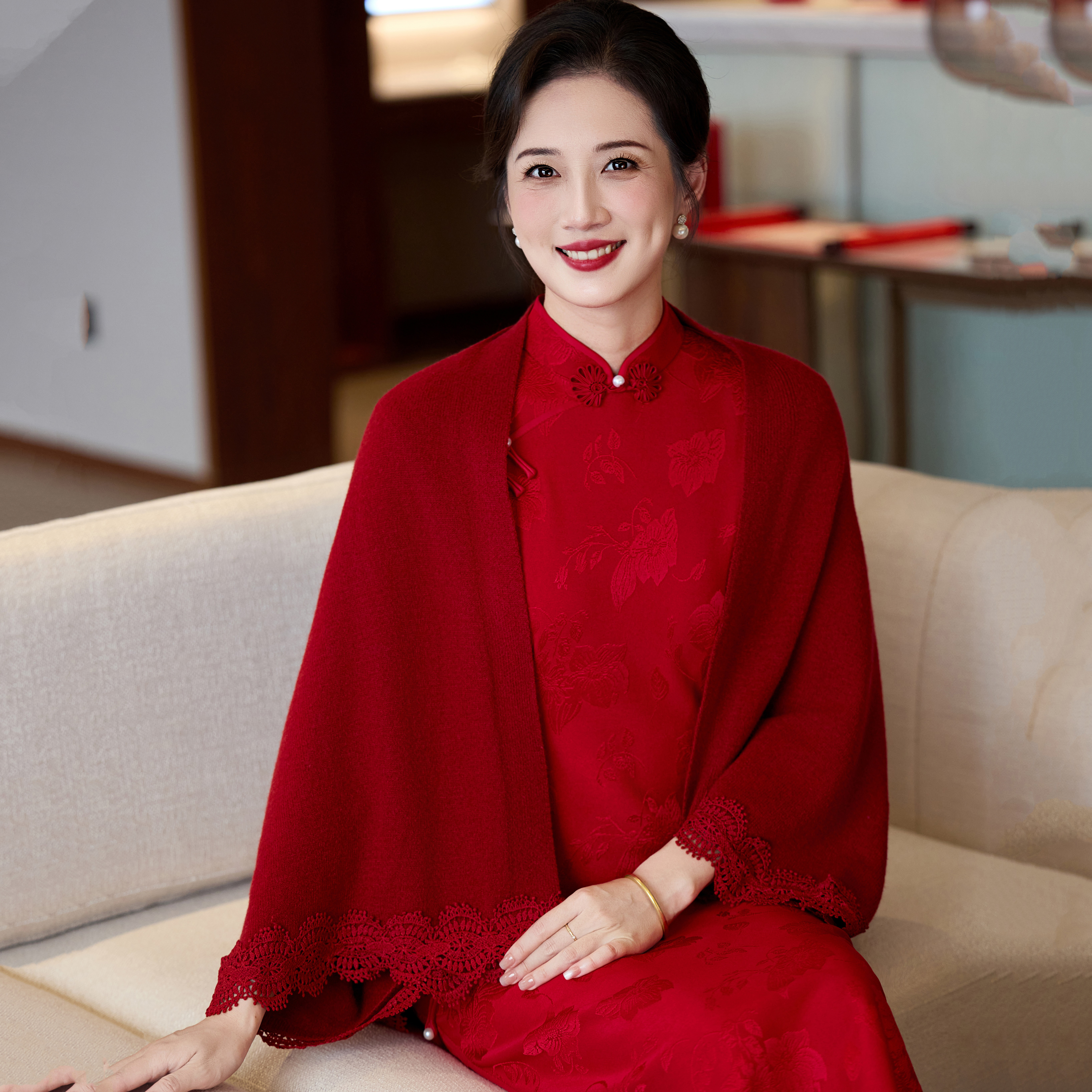 秋冬新款短款婚庆喜婆婆披肩