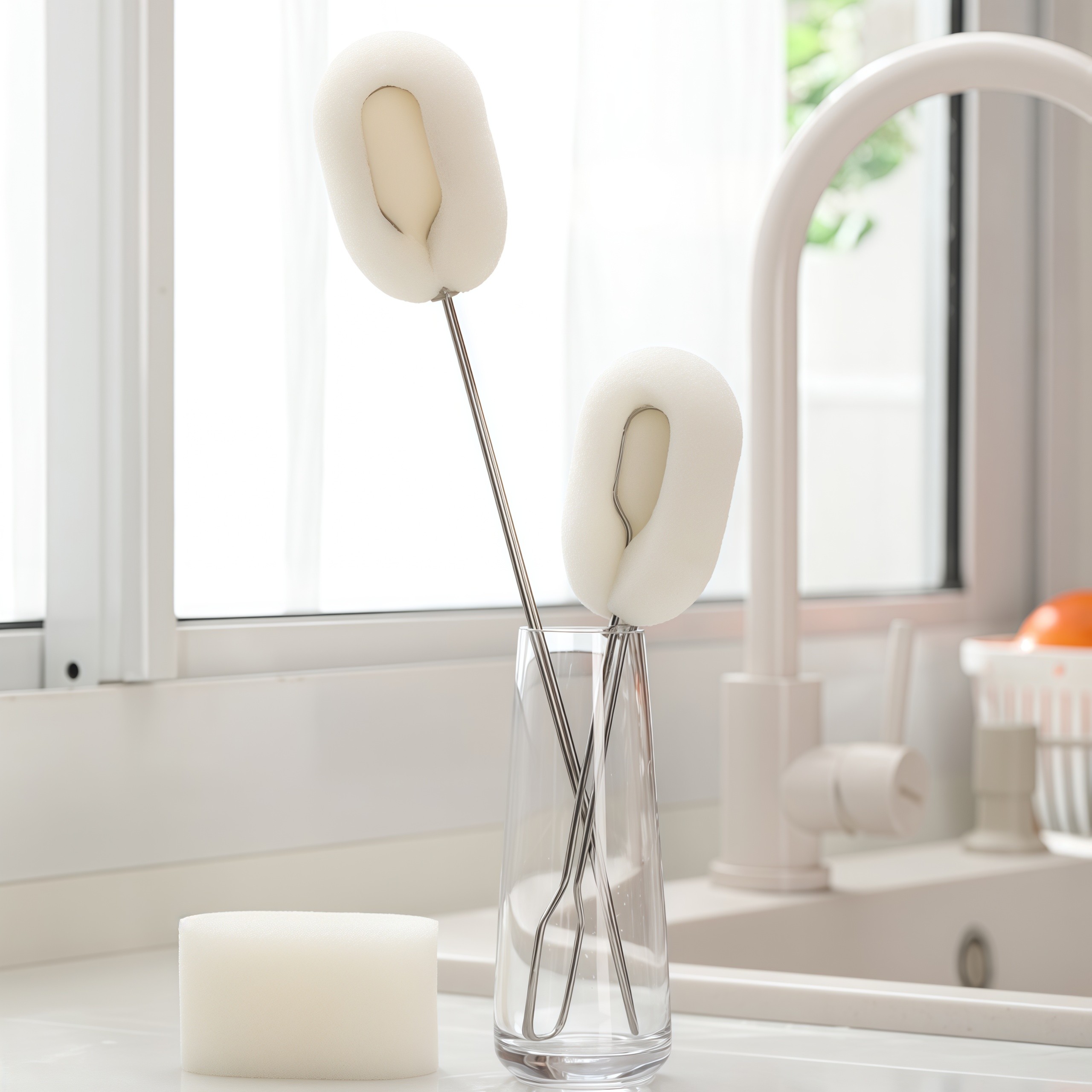 创意304不锈钢一体成型杯刷长短柄清洁刷厨房水杯奶瓶刷替换海绵,家庭/个人清洁工具,杯刷/瓶刷,淘宝优惠券,粉丝福利购,淘宝优惠卷