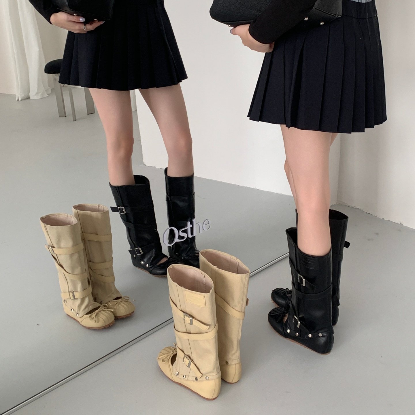 MUMIXI欧美风皮带扣中筒