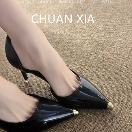 羊皮版~法式真皮细跟高跟