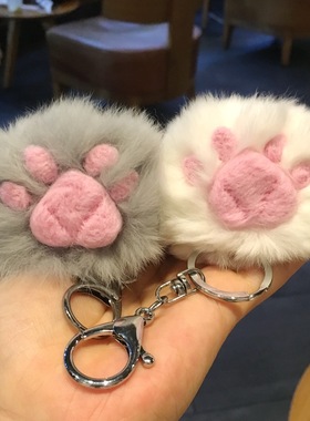 猫爪毛球包包挂件可爱钥匙挂饰