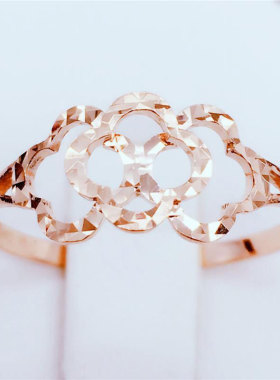 俄罗斯闪亮镂空戒指经典百搭镀玫瑰金女士气质高级感活口指环精致