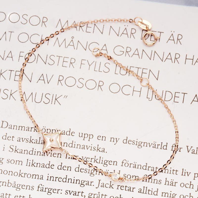 俄罗斯幸运贝母手链时尚潮流高级镀玫瑰金简约气质礼物女士高级感