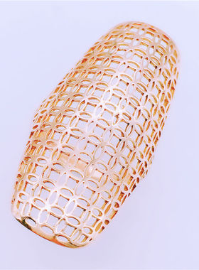 俄罗斯585紫金镀18K彩金时尚简约女款镂空铜钱戒指开口可调节礼物