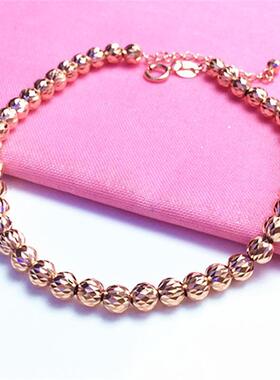 俄罗斯镭射珠手链时尚潮流镀玫瑰金轻奢精致礼物气质女士饰品简约