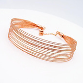 潮流个性 俄罗斯镀玫瑰金手饰豪华镂空手镯女经典 简约气质优雅时尚