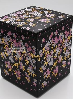 三层日式小号樱花富士山寿司盒怀石料理盒食盒料理刺身盒伴手礼盒