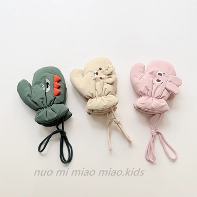 儿童滑雪手套女童保暖羽绒棉男冬季防水玩雪儿童手套户外滑雪手套