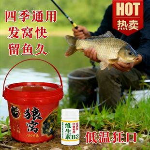 狼窝野钓鲫鱼窝料四季通用复合花香酒米鲫鲤青草鳊野钓通用隔夜窝