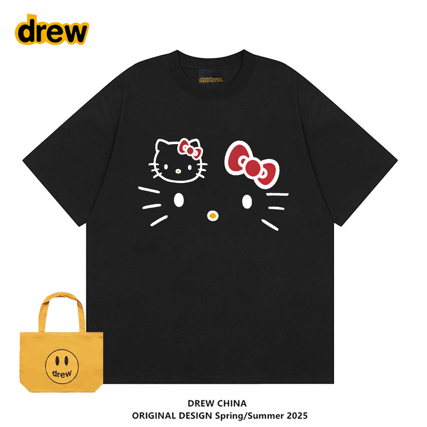 drew潮牌HelloKitty联名T恤