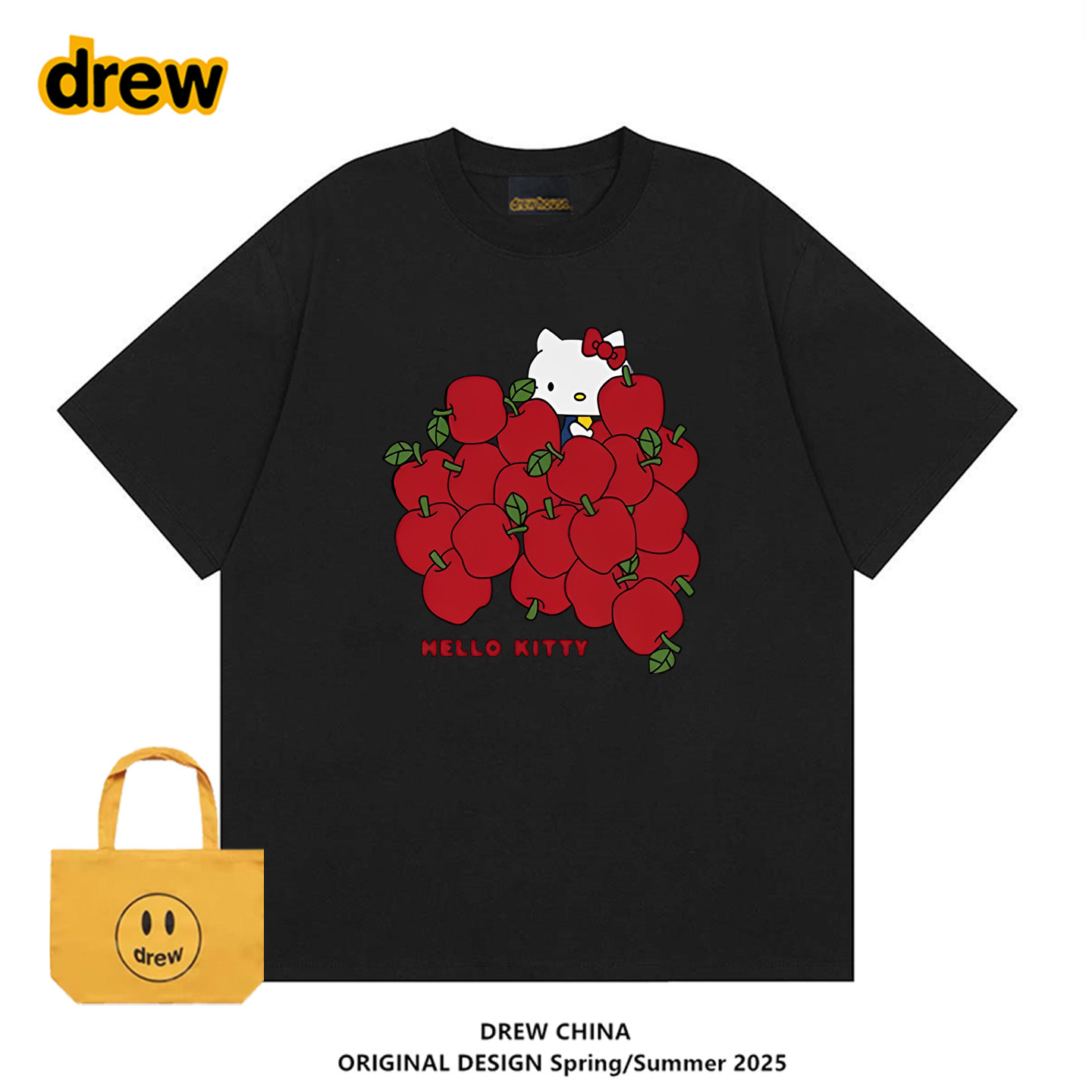 drew潮牌HelloKitty联名图案T恤