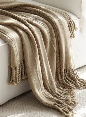 纯色草绿色盖毯毛毯新款手工麻花针织毛线沙发装饰毯子软装北欧风