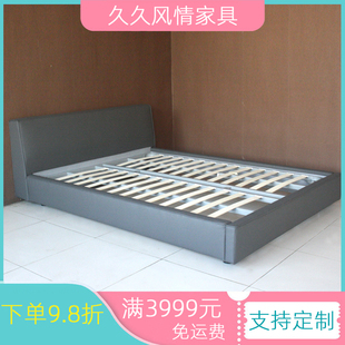 2000双人床 1800 深灰色皮艺床多色可选 2000床来图定制 1500