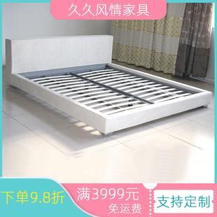 2热销软床 1.5 简约双人布艺床多色可选 2000矮床来图定制 1800