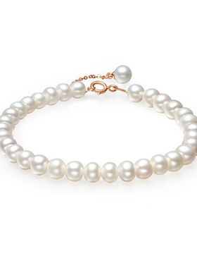 18K金女款淡水珍珠手链优雅时尚百搭高级感手饰送礼物