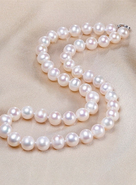 9-10mm淡水珍珠项链 S925银扣锁骨链年轻款女 母亲节礼物送妈妈