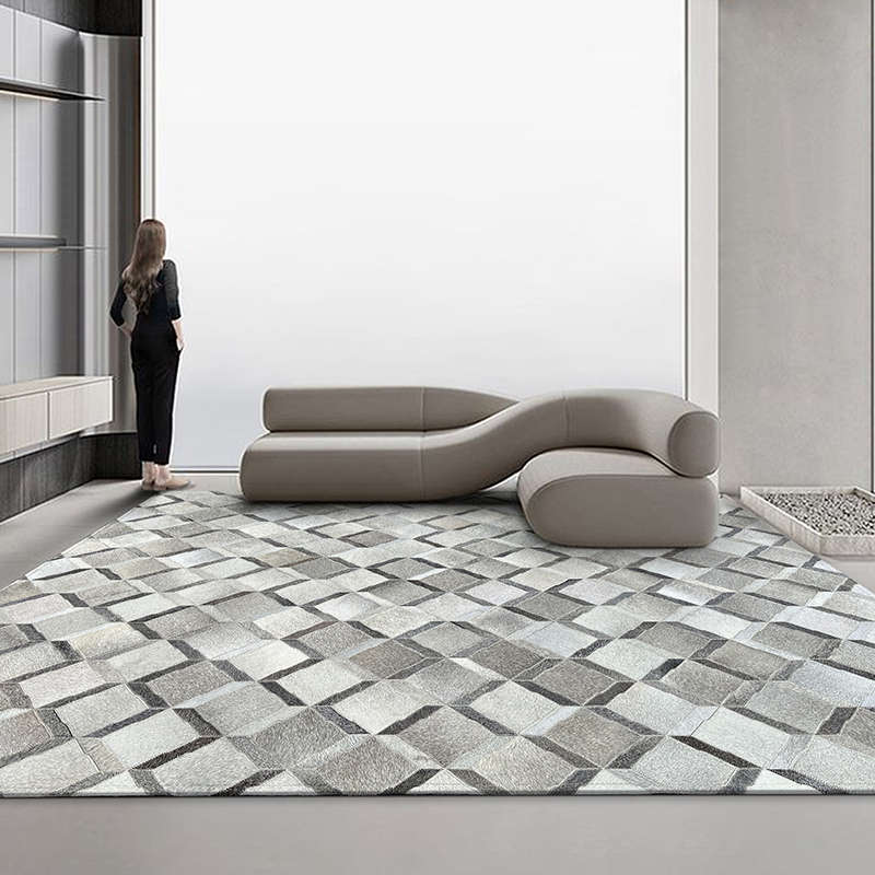 轻奢维度客厅卧室轻奢牛皮地毯