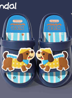 儿童洞洞鞋女夏季卡通可爱DIY居家室内轻便软底幼儿园宝宝凉拖鞋