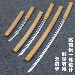 棍式龙泉高碳钢唐横刀手工居合一体刀剑防身兵器影视收藏未开刃