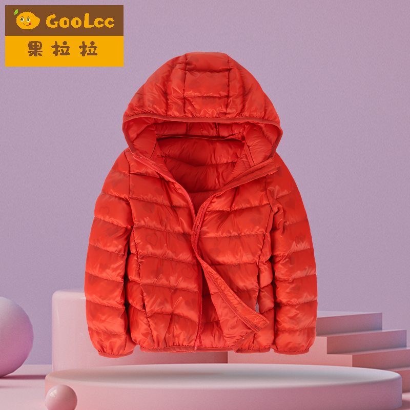 果拉拉秋冬过年红色羽绒服女童