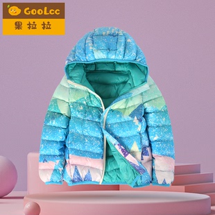 新国标90白鸭绒儿童轻薄羽绒服男女童短款洋气连帽外套2025秋冬季