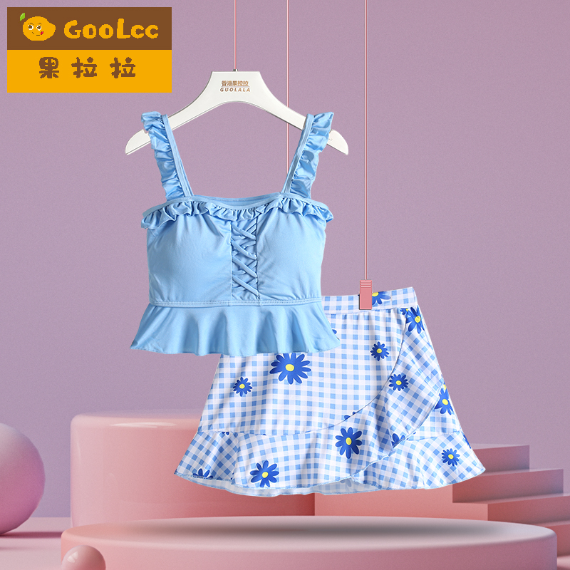 15岁新款小女孩分体游泳衣