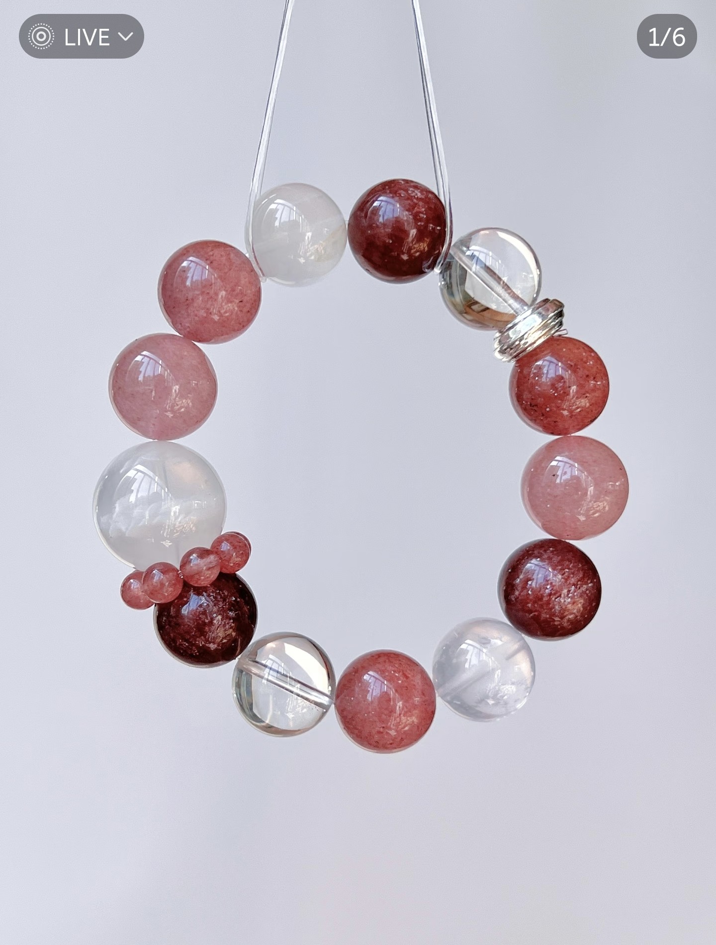 原创纯天然粉水晶手链女私人定制草莓晶白幽灵粉锂云母月光石手串,饰品/流行首饰/时尚饰品新,手饰/手串,淘宝优惠券,粉丝福利购,淘宝优惠卷