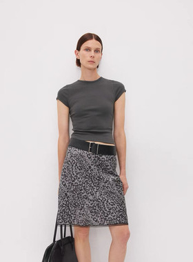 美式小飞袖T恤女弹力显瘦真丝棉铜氨纤维修身百搭齐腰短袖上衣