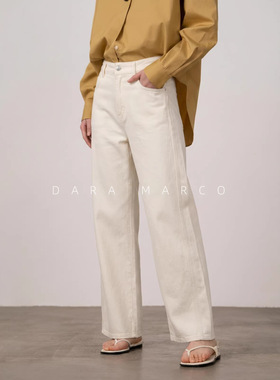 26春装空气垂感软牛仔~立裁弯刀莱赛尔棉气球裤休闲裤女小个子白