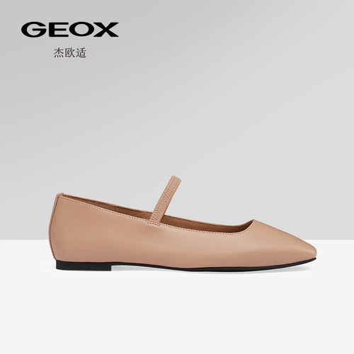 GEOX杰欧适女鞋春夏真皮单鞋浅口低跟平底一脚蹬休闲芭蕾舞鞋女鞋
