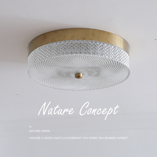 轻奢美式 灯具 温馨卧室灯吸顶灯简约水晶房间后现代玻璃2025年新款