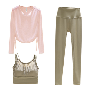 瑜伽服套装高级感女专业跑步健身运动套装2025新款小众网红三件套