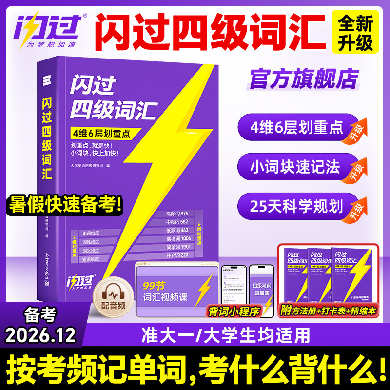 闪过词汇大学英语四级单词书CET4图片